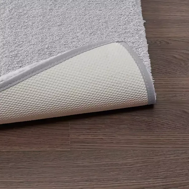 Bathroom Rugs-Kirklands Home High Pile Marshmallow Bath Mat, 40 in. Gray