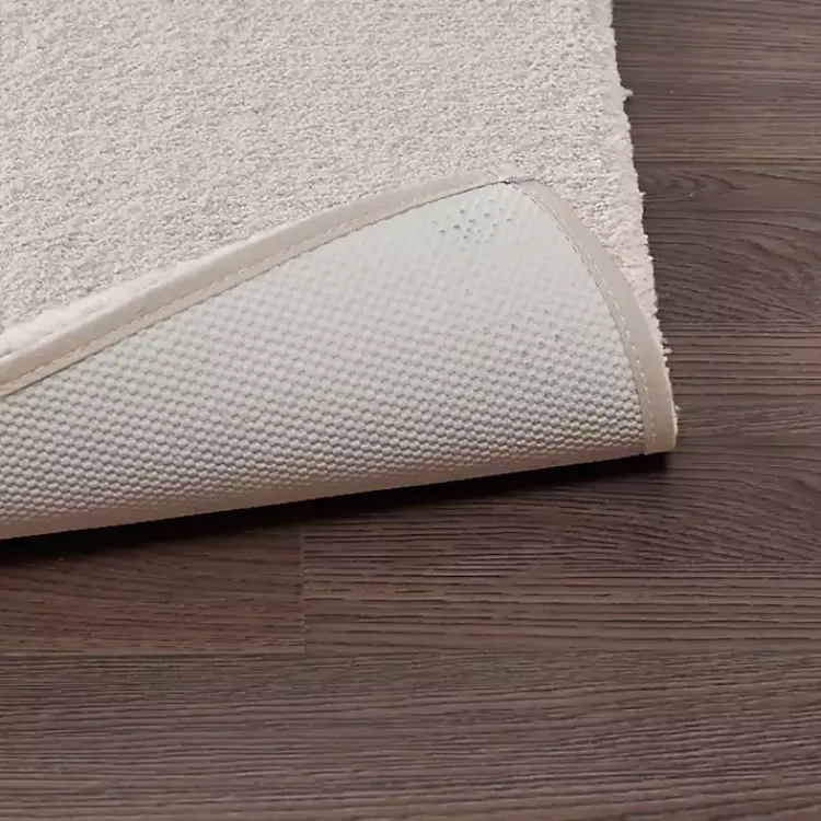 Bathroom Rugs-Kirklands Home Taupe High Pile Marshmallow Bath Mat, 30 in. Ivory