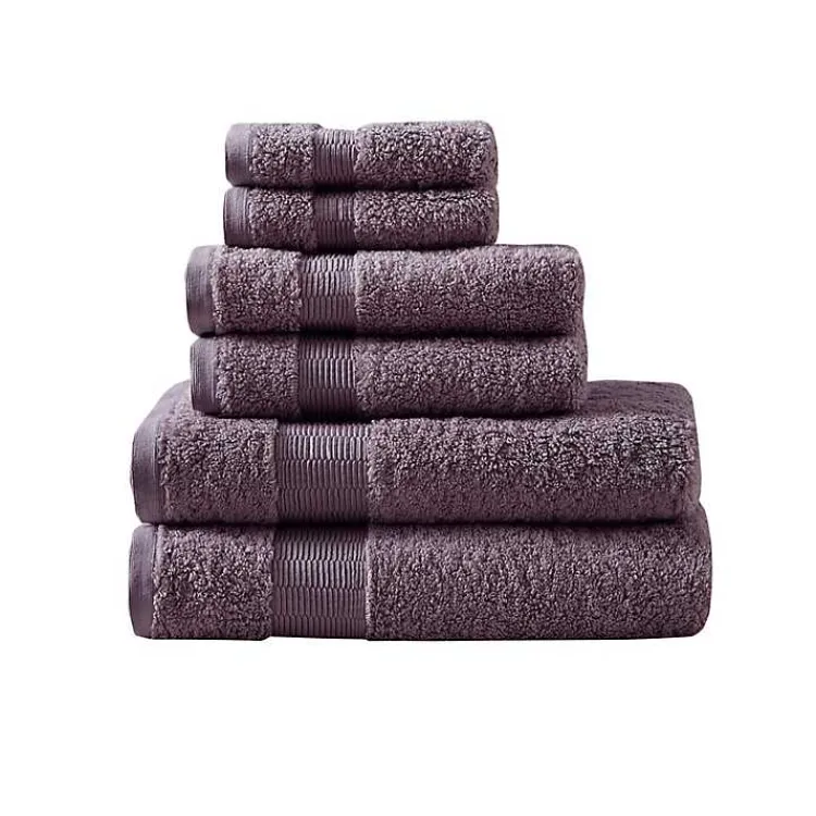 Bath Towels-Kirklands Home Egyptian Cotton 6-pc. Towel Set Purple