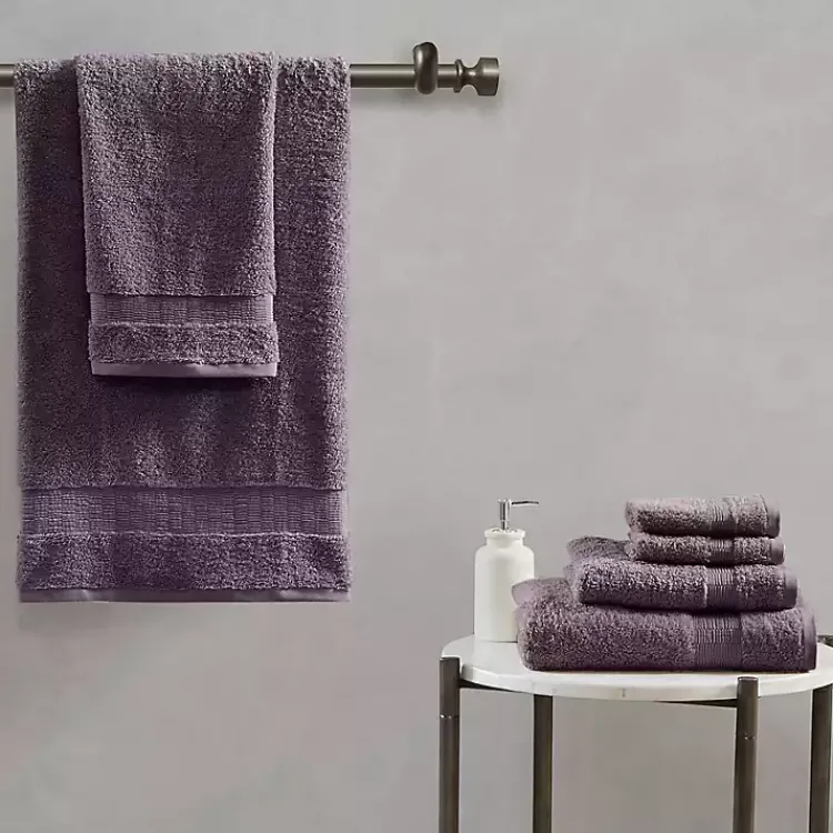Bath Towels-Kirklands Home Egyptian Cotton 6-pc. Towel Set Purple