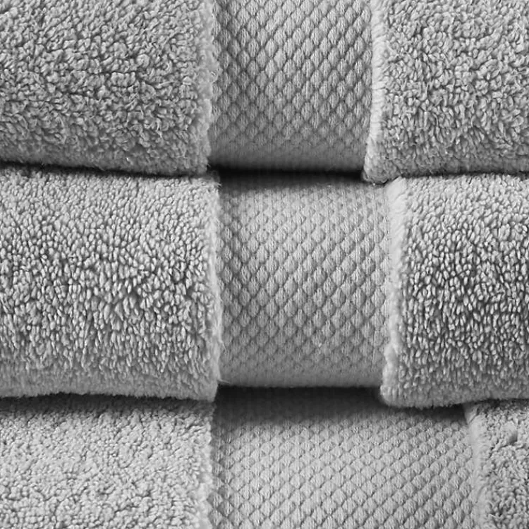 Bath Towels-Kirklands Home Light 6-pc. Cotton Bath Towel Set Gray