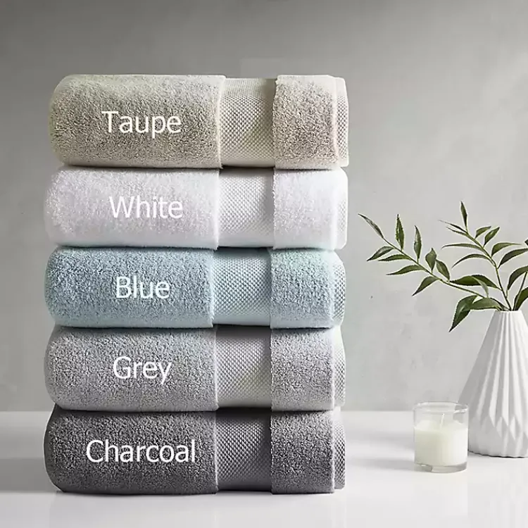 Bath Towels-Kirklands Home Light 6-pc. Cotton Bath Towel Set Gray