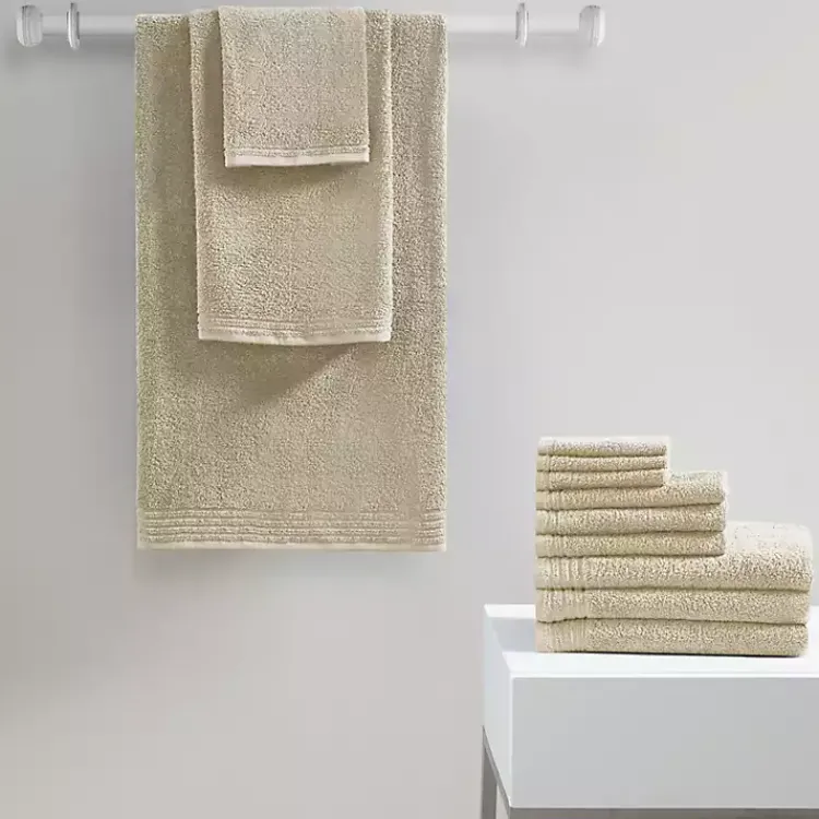 Bath Towels-Kirklands Home Taupe 12-pc. Cotton Quick Dry Bath Towel Set Tan