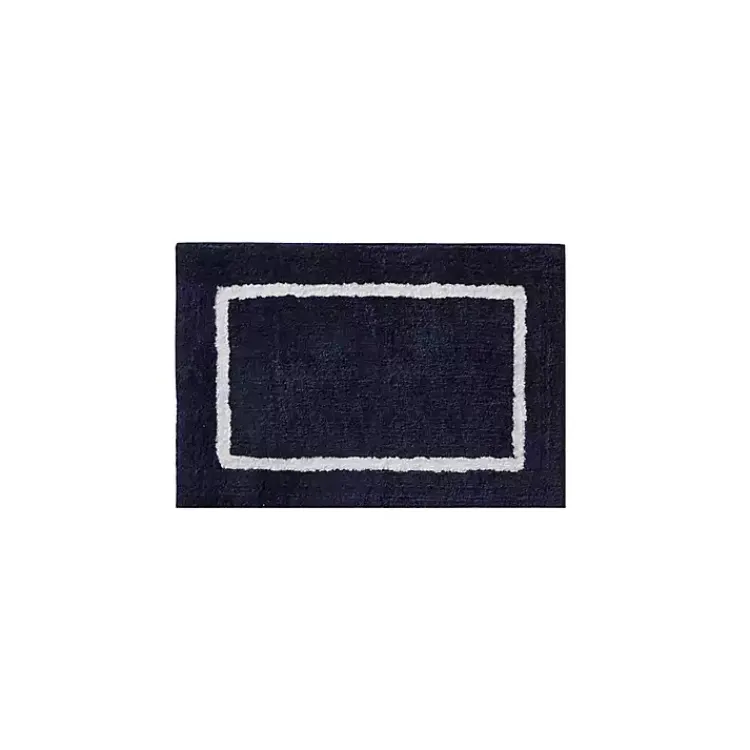 Bathroom Rugs-Kirklands Home Blue Geometric Pattern Reversible Bath Mat, 34 in.