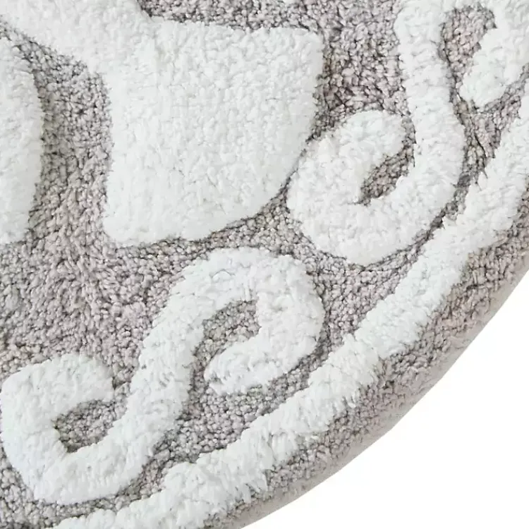 Bathroom Rugs-Kirklands Home Taupe Cotton Tufted Medallion Bath Mat, 25 in. Tan