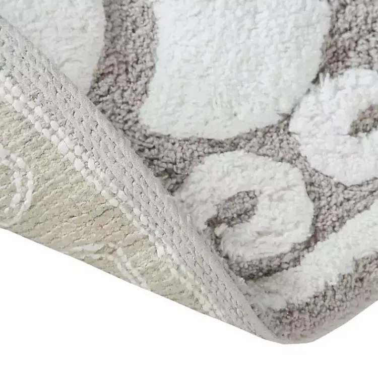 Bathroom Rugs-Kirklands Home Taupe Cotton Tufted Medallion Bath Mat, 25 in. Tan