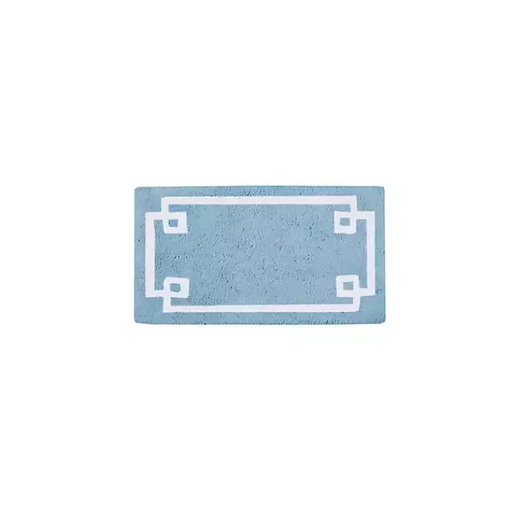 Bathroom Rugs-Kirklands Home Simple Trim Cotton Tufted Bath Mat, 40 in. Blue