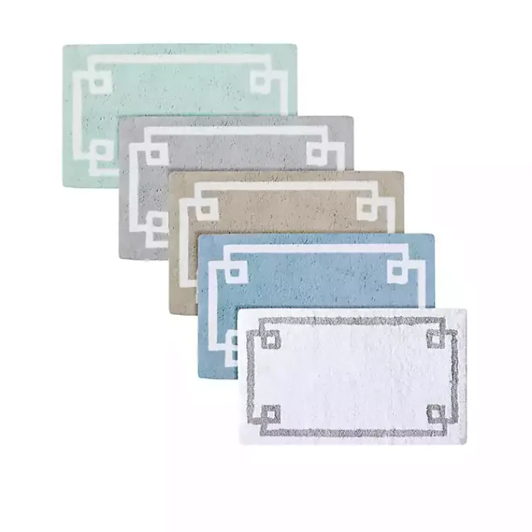 Bathroom Rugs-Kirklands Home Simple Trim Cotton Tufted Bath Mat, 40 in. Blue