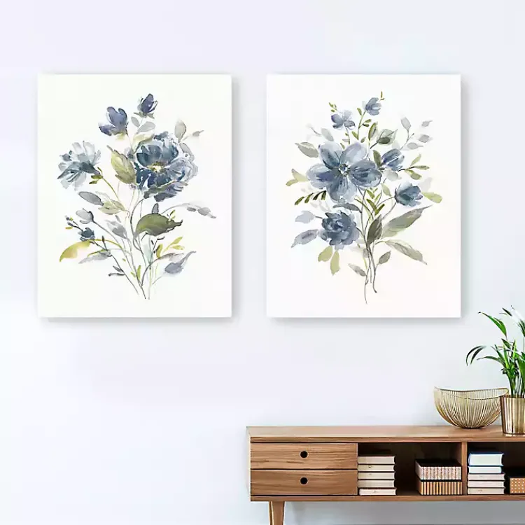 Canvas Art-Kirklands Home Linen Botanical Navy 2-pc. Canvas Art Prints