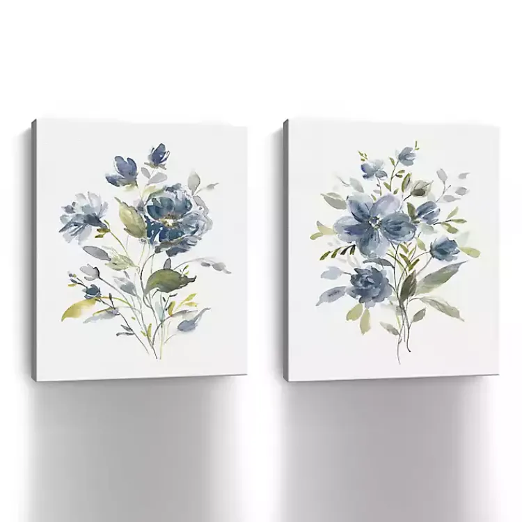 Canvas Art-Kirklands Home Linen Botanical Navy 2-pc. Canvas Art Prints