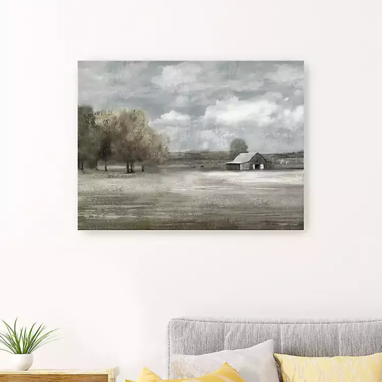 Canvas Art-Kirklands Home Still Country Quiet Canvas Art Print, 48x36 in. Gray