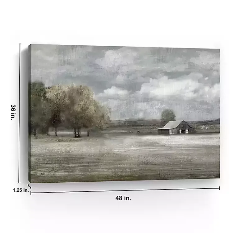 Canvas Art-Kirklands Home Still Country Quiet Canvas Art Print, 48x36 in. Gray