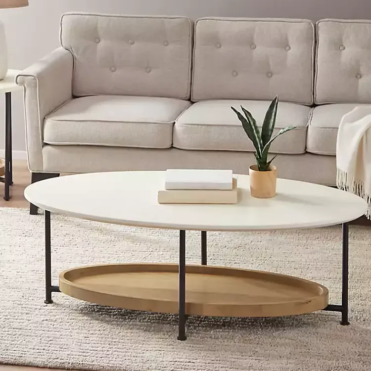 Coffee Tables-Kirklands Home Bowie Wood and Metal Coffee Table