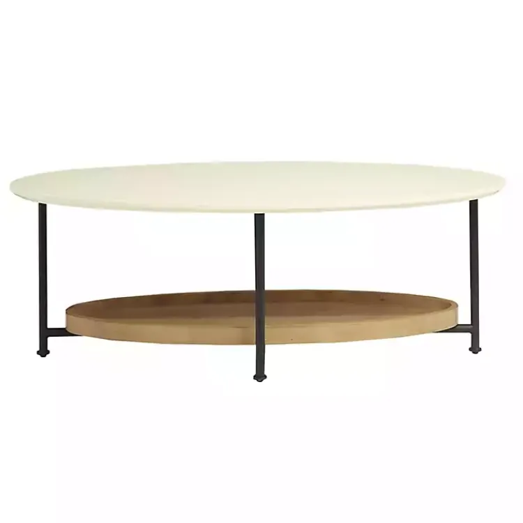 Coffee Tables-Kirklands Home Bowie Wood and Metal Coffee Table