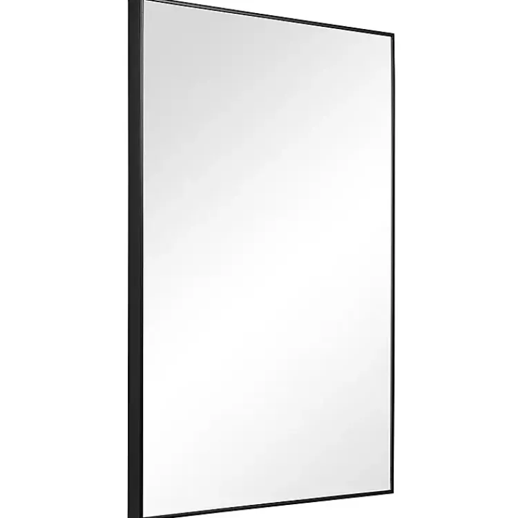 Framed Mirrors-Kirklands Home Simple Frame Rectangle Wall Mirror Black