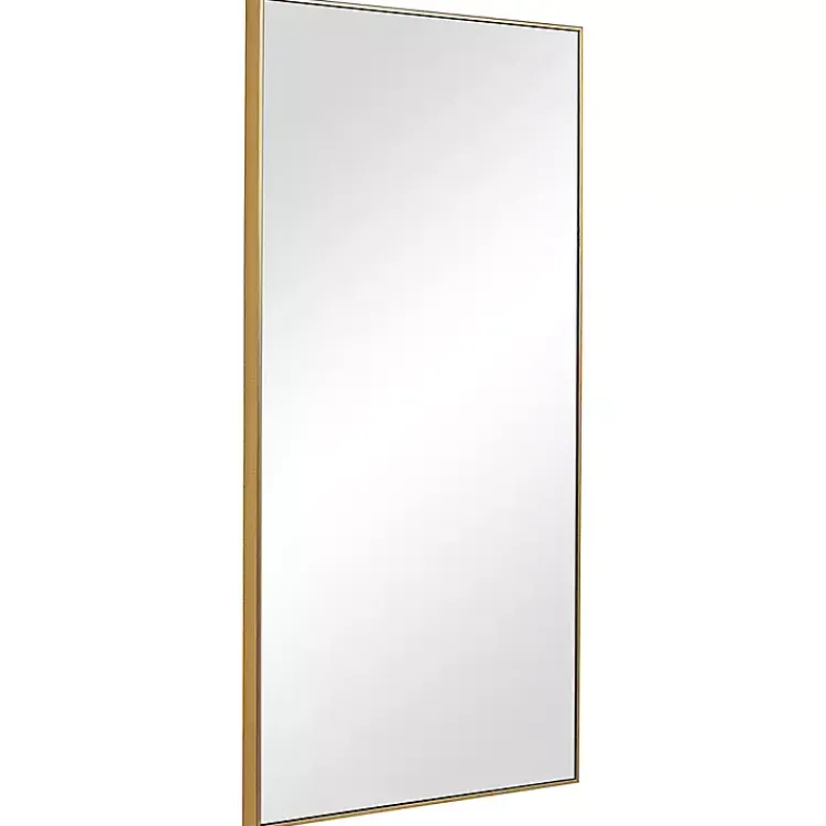 Framed Mirrors-Kirklands Home Golden Simple Rectangular Frame Wall Mirror