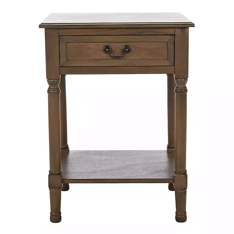 Accent & End Tables-Kirklands Home Emory Natural Single Drawer Accent Table Black
