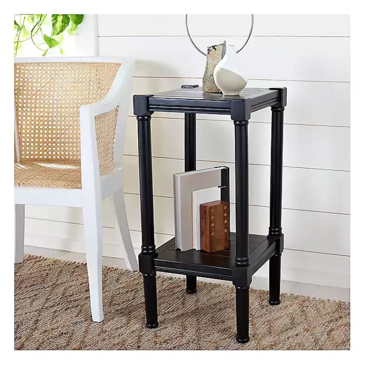 Accent & End Tables-Kirklands Home Landry Carved Legs Accent Table Black
