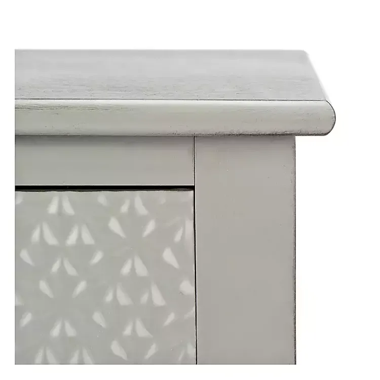 Accent & End Tables-Kirklands Home Evelina Textured Single Drawer Accent Table Gray