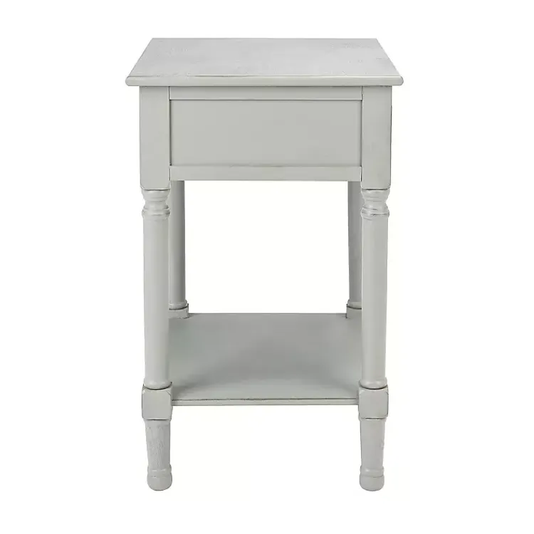 Accent & End Tables-Kirklands Home Evelina Textured Single Drawer Accent Table Gray