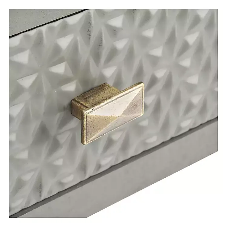 Accent & End Tables-Kirklands Home Evelina Textured Single Drawer Accent Table Gray