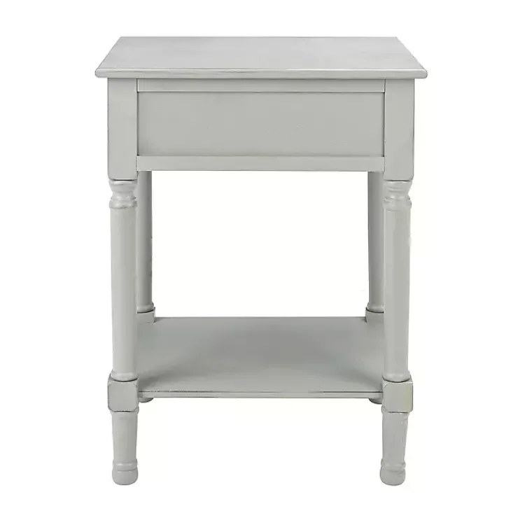 Accent & End Tables-Kirklands Home Evelina Textured Single Drawer Accent Table Gray