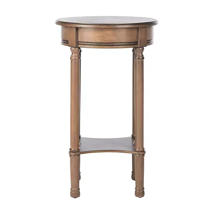 Accent & End Tables-Kirklands Home Tegan Round Accent Table Brown