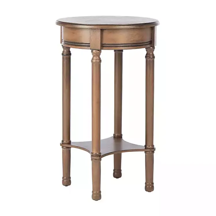 Accent & End Tables-Kirklands Home Tegan Round Accent Table Brown