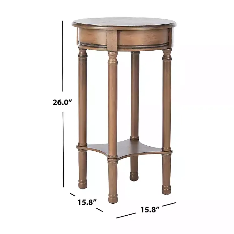 Accent & End Tables-Kirklands Home Tegan Round Accent Table Brown