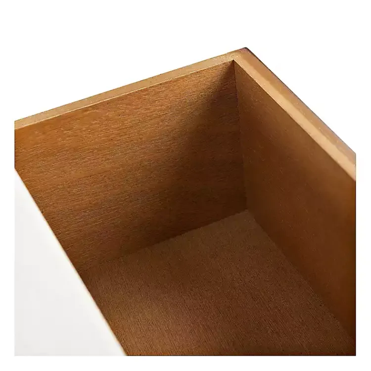 Console Tables-Kirklands Home White and Brown Herringbone Console Table