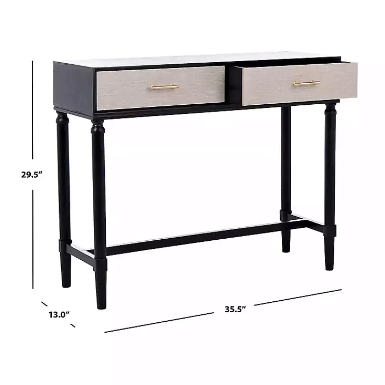 Console Tables-Kirklands Home Serena 2-Drawer Console Table Black