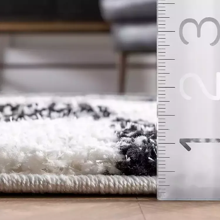 Area Rugs-Kirklands Home Black Herringbone Shag Area Rug, 9x12