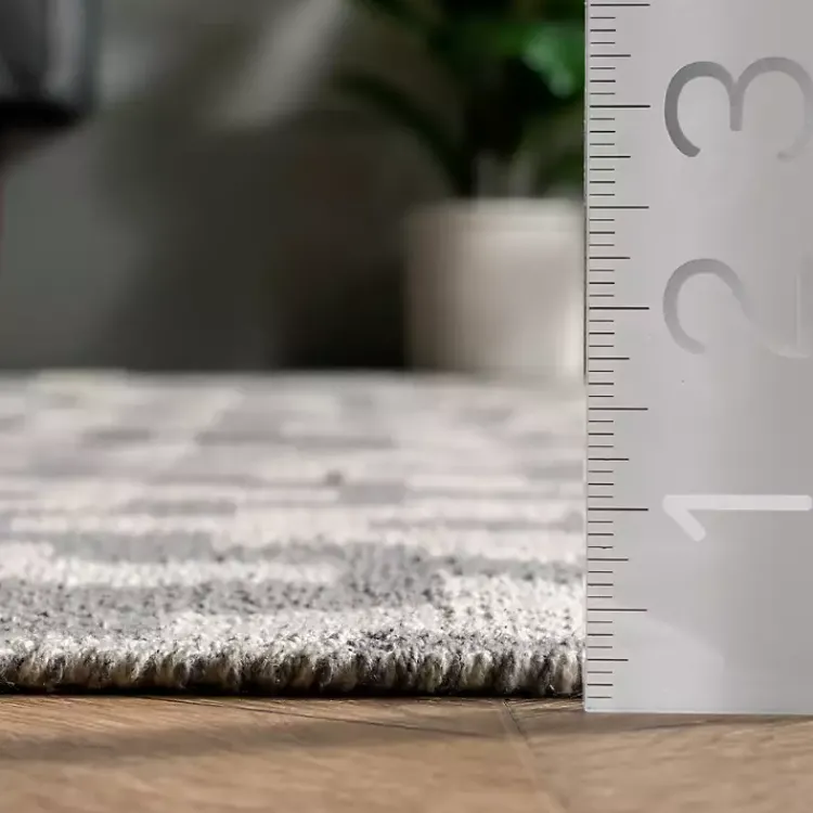 Area Rugs-Kirklands Home Gray Chevron Cotton Tassel Area Rug, 8x10