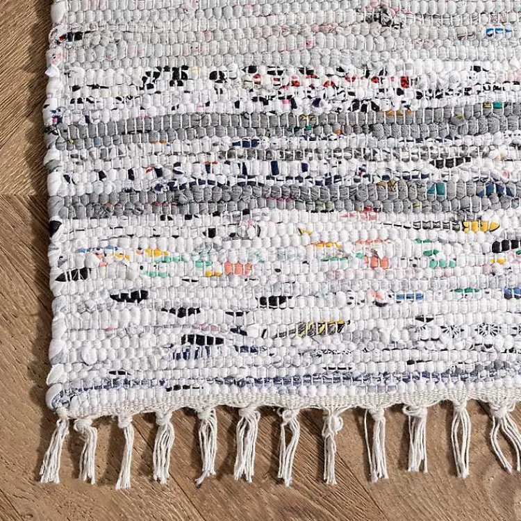 Area Rugs-Kirklands Home Gray Mottled Stripe Tassel Area Rug, 8x10