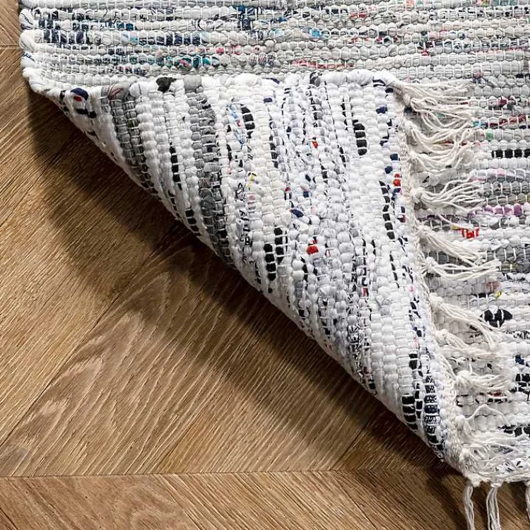 Area Rugs-Kirklands Home Gray Mottled Stripe Tassel Area Rug, 9x12