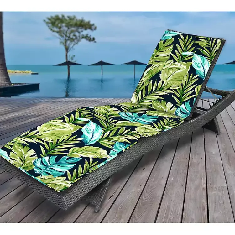 Outdoor Cushions & Pillows-Kirklands Home Cool Tropics Outdoor Chaise Cushion, 72x21 in.