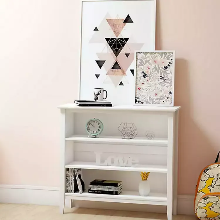 Bookshelves-Kirklands Home Brazilian Pine Wood Short Bookshelf White