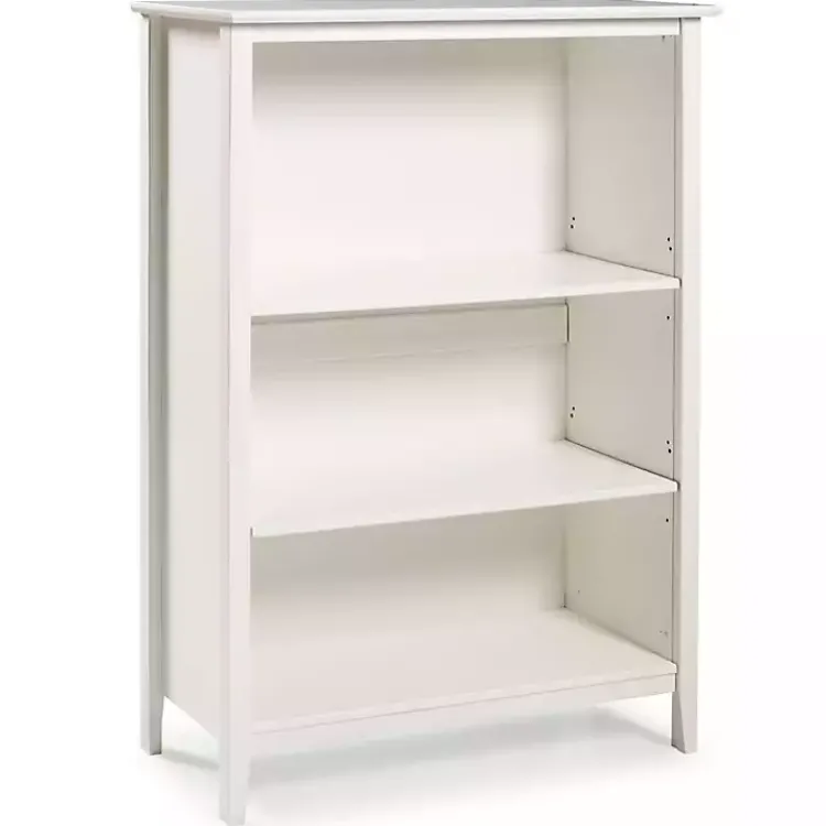 Bookshelves-Kirklands Home Brazilian Pine Wood 3-Tier Bookshelf White