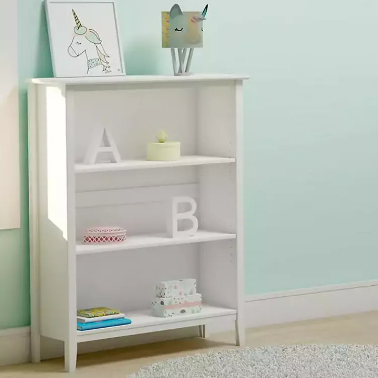 Bookshelves-Kirklands Home Brazilian Pine Wood 3-Tier Bookshelf White