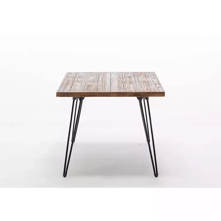Accent & End Tables-Kirklands Home Weather Fir Wood and Hairpin Legs Accent Table