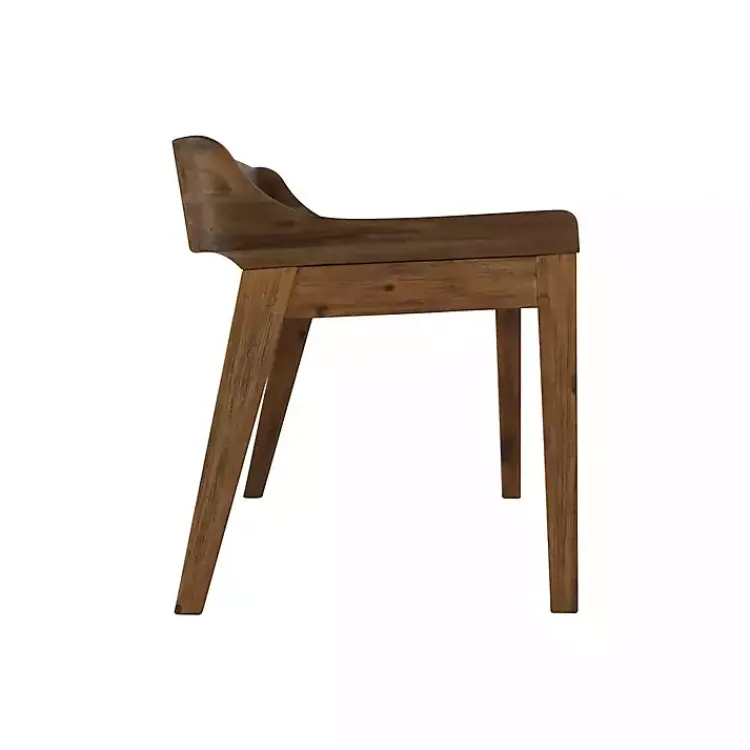 Benches & Ottomans-Kirklands Home Chestnut Acacia Wood Cushioned Bench Brown