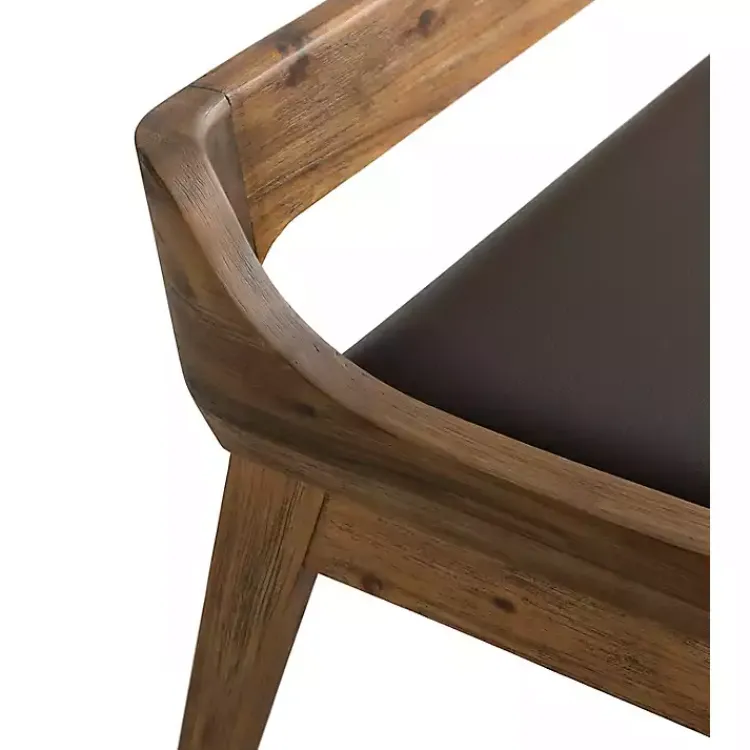 Benches & Ottomans-Kirklands Home Chestnut Acacia Wood Cushioned Bench Brown