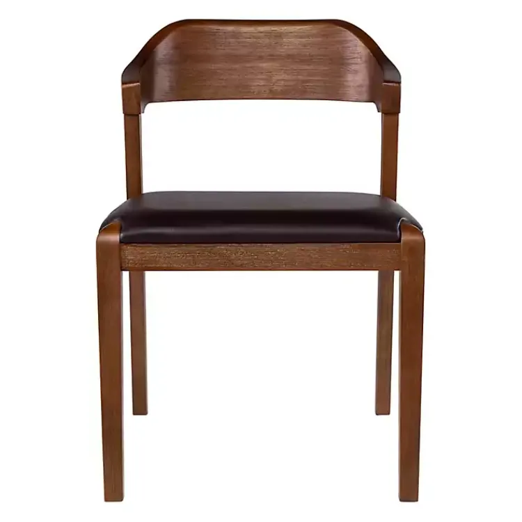 Dining Chairs-Kirklands Home Wood and Faux Leather Dining Chair Black