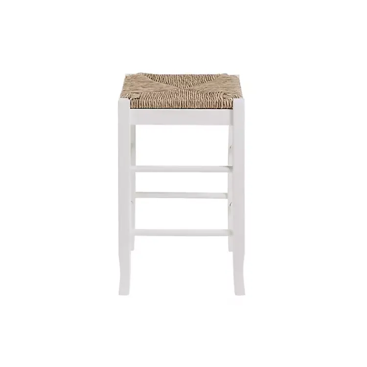 Bar Stools & Counter Height Stools-Kirklands Home Cream Handwoven Counter Stool White