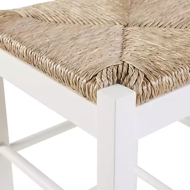 Bar Stools & Counter Height Stools-Kirklands Home Cream Handwoven Counter Stool White