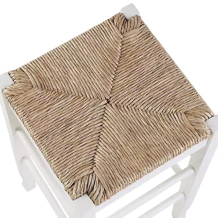 Bar Stools & Counter Height Stools-Kirklands Home Cream Handwoven Counter Stool White