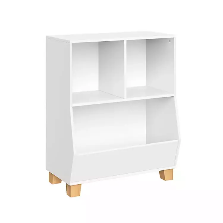 Bookshelves-Kirklands Home White Pine Catch-All Toy Organizer with Cubbies