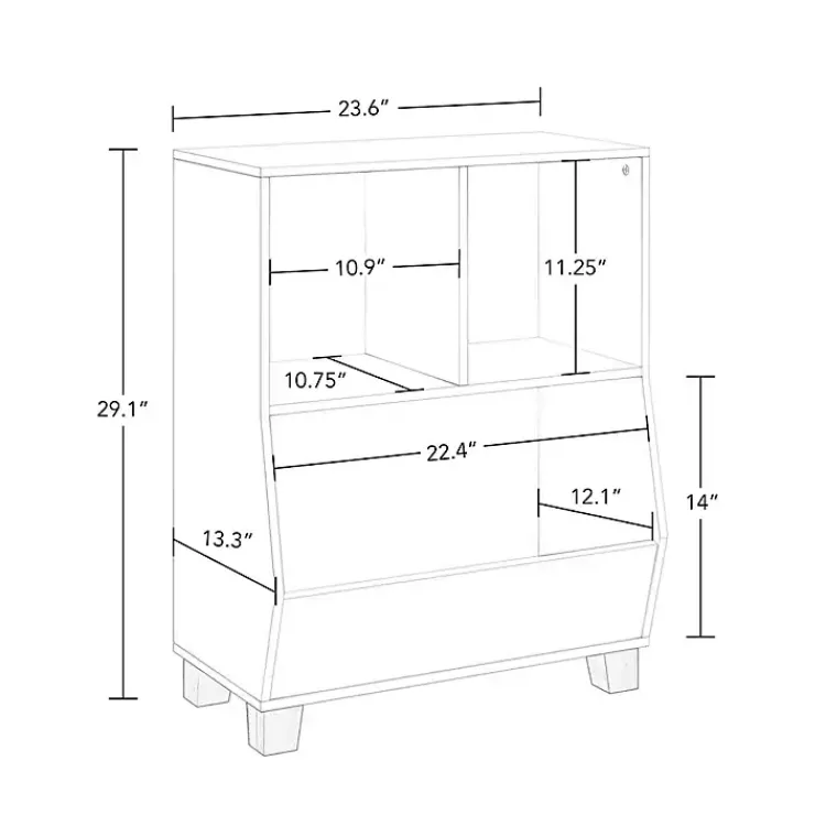 Bookshelves-Kirklands Home White Pine Catch-All Toy Organizer with Cubbies