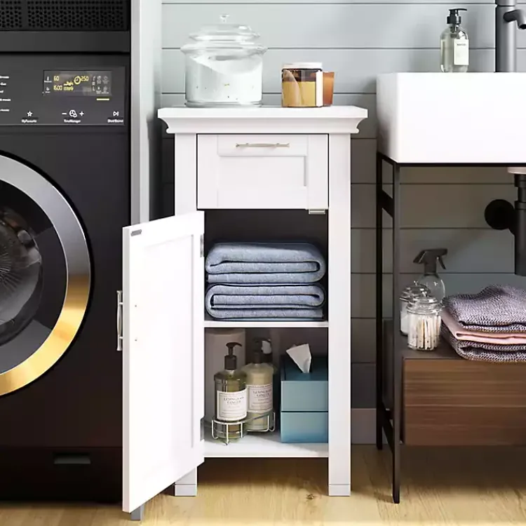 Cabinets & Sideboards-Kirklands Home Single Drawer Cabinet White