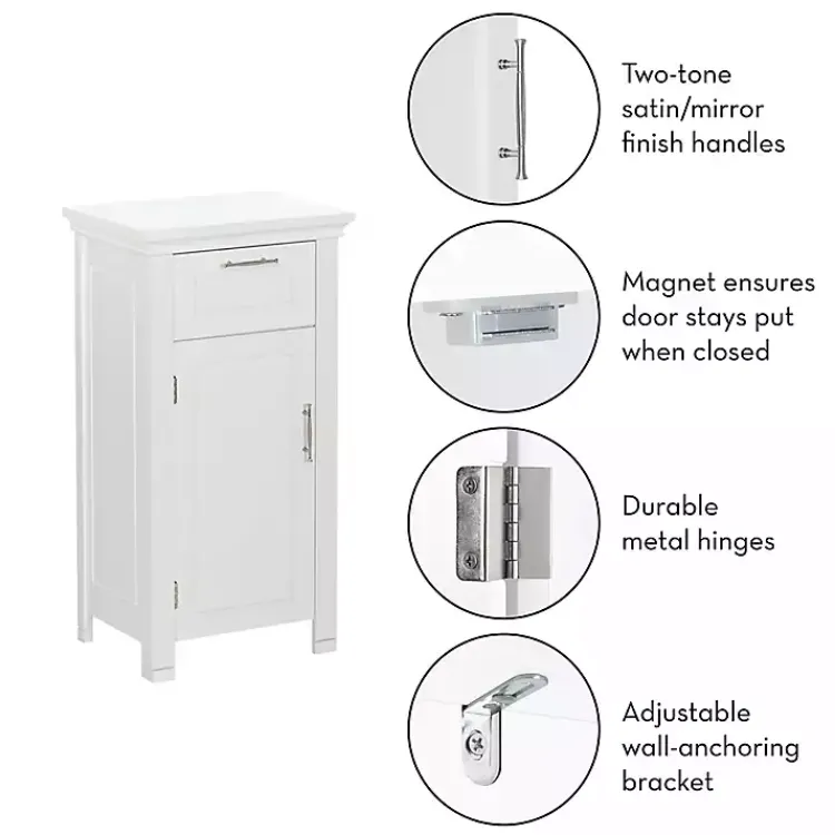 Cabinets & Sideboards-Kirklands Home Single Drawer Cabinet White